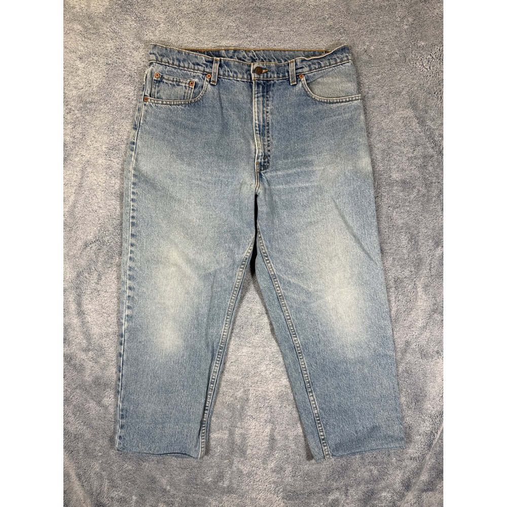 Levis 550 Mens Relaxed Fit‎ Tapered Leg Light Wash Denim Jeans 38x30 [34.5x25.5]
